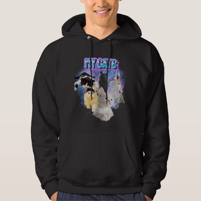 Anpassa ditt eget foto för katter Bootleg 90's Sti Hoodie (Framsida)