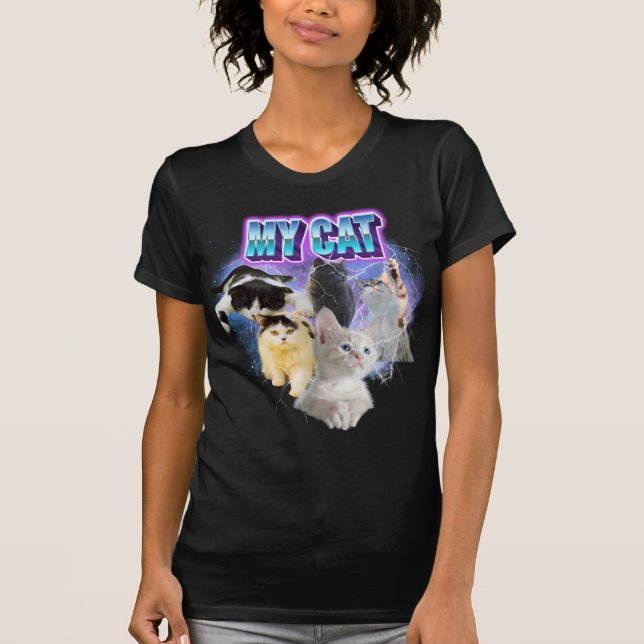 Anpassa ditt eget foto från Cat Bootleg 90's Stil T Shirt (Framsida)
