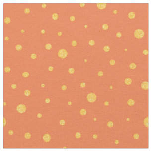 Anpassa ditt eget guld polka dots i orange tyg