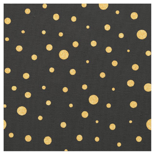 Anpassa ditt eget guld-polka dots i svart tyg (Närbild)