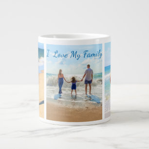 Anpassa Ditt Familjefoto Collage Kaffe Mugg Presen Jumbo Mugg