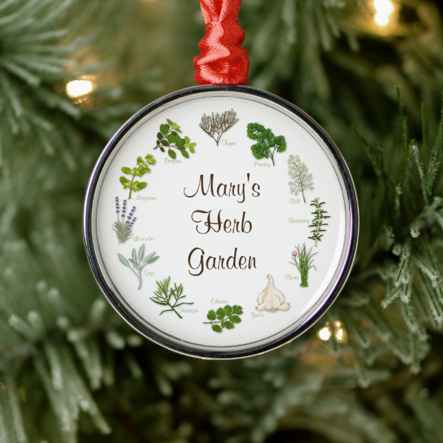 Anpassa ditt Herb Garden-namn Julgransprydnad Metall (Träd)