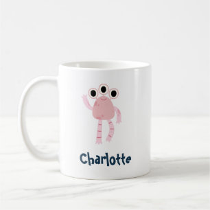 Anpassa ditt namn med Cute Monster Kaffemugg