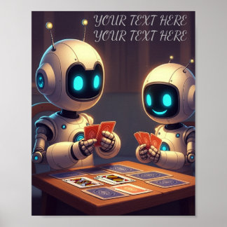 Anpassa ditt namn Roligt Robot Card-spel Poster
