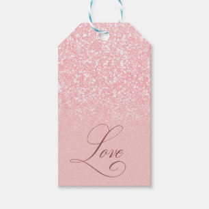 Anpassa ditt namn Rosa Glitter Kärlek Färg F3C0C Presentetikett