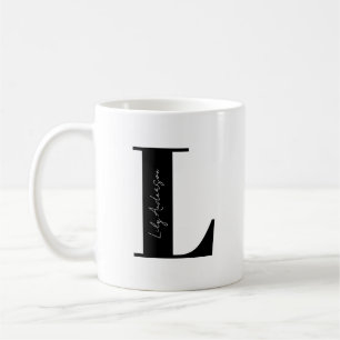 Anpassa ditt namn till att börja med med Brev L Kaffemugg