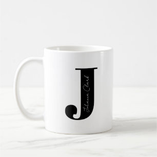 Anpassa ditt namn till början med Brev J Kaffemugg