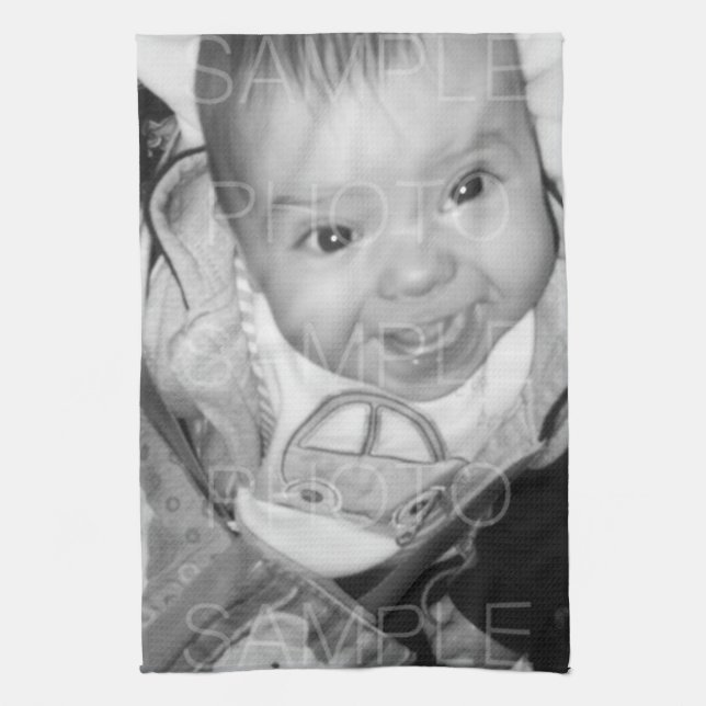 Anpassa ditt svarta vita foto kökshandduk (Vertikal)