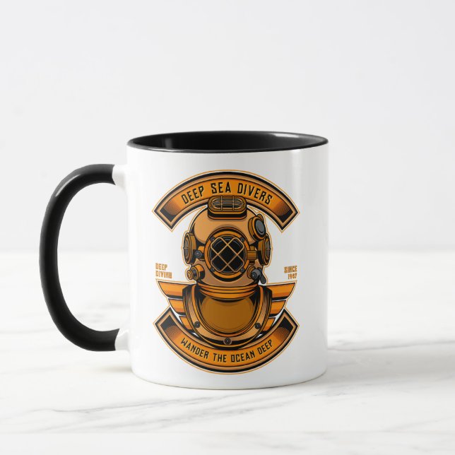 Anpassa Djuphavsdykare Dykarhjälm Gear Sport Mugg (Vänster)