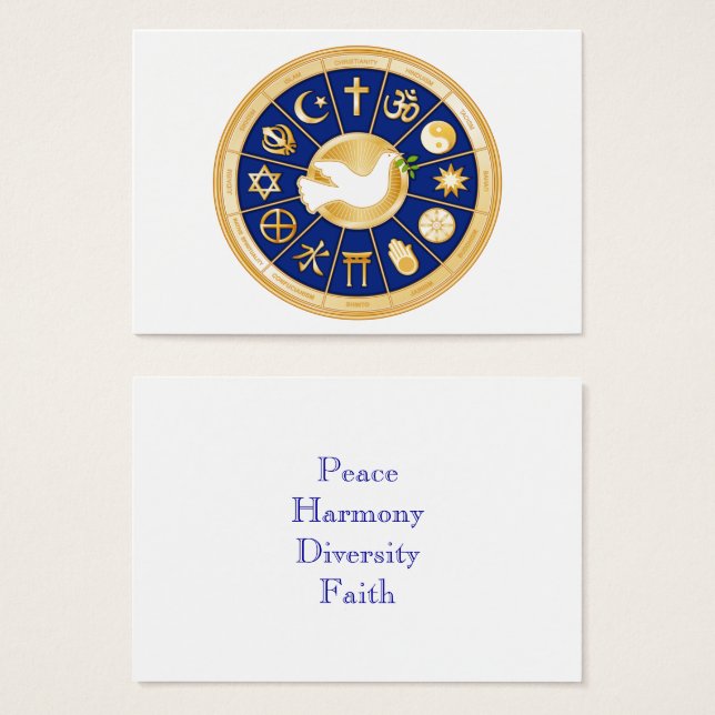 Anpassa Dove of Peace Visning Card Visitkort (Framsida & baksida)