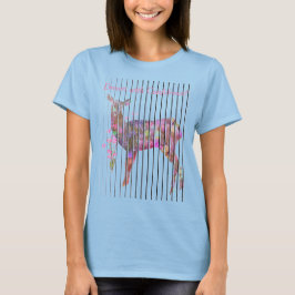Anpassa drömmar med Hjort, blommor T-Shirt