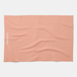 Anpassa Dusty Ro Rosa Plain Solid White Kökshandduk