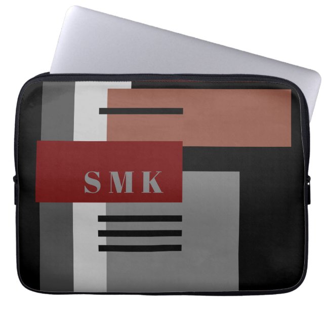 Anpassa Earth-Tone Geometric Laptop sleeve (Framsidan)