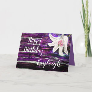 Anpassa efter Namn Glad Födelsedag Blomdesign Kort
