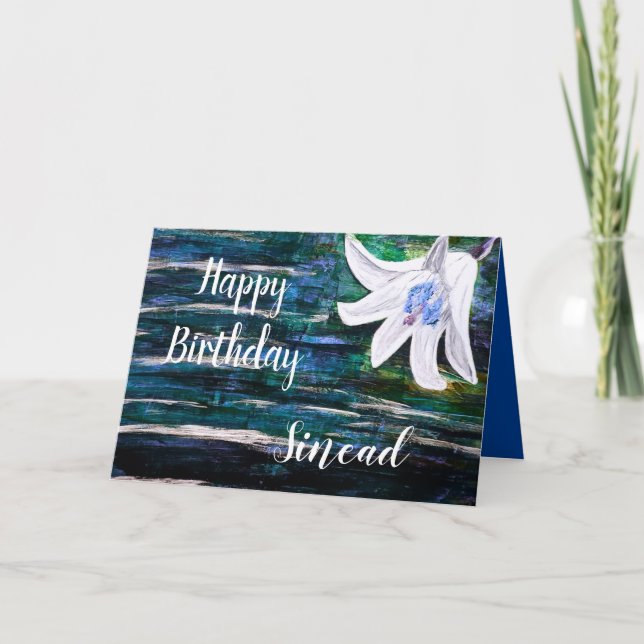 Anpassa efter Namn Grattis på födelsedagen blomma  Kort (Framsida)