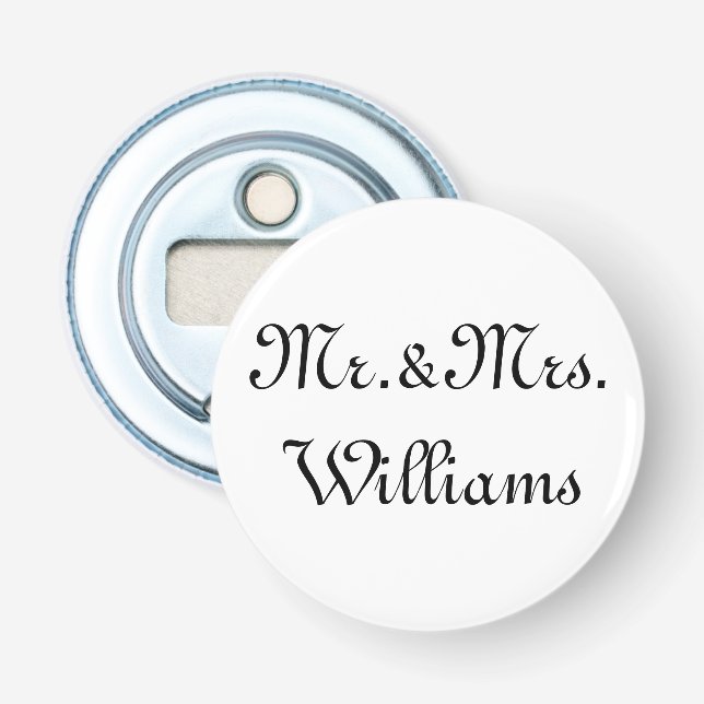 Anpassa efternamnet Mr. & Mrs Black Flasköppnare (Framsidan)