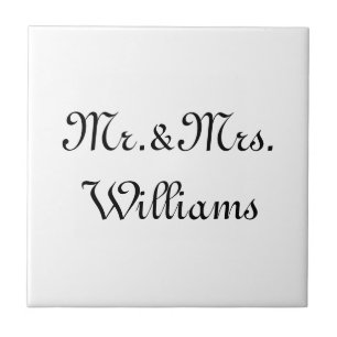 Anpassa efternamnet Mr. & Mrs White Kakelplatta