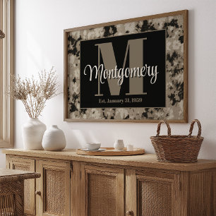 Anpassa efternamnsmur Art Bröllop Gift Idea Poster