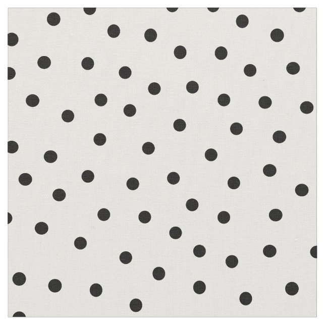 Anpassa egna svarta polka dots i vitt tyg (Närbild)