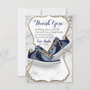 Anpassa Elegant Birthday Sneaker Boll Party Tack Kort