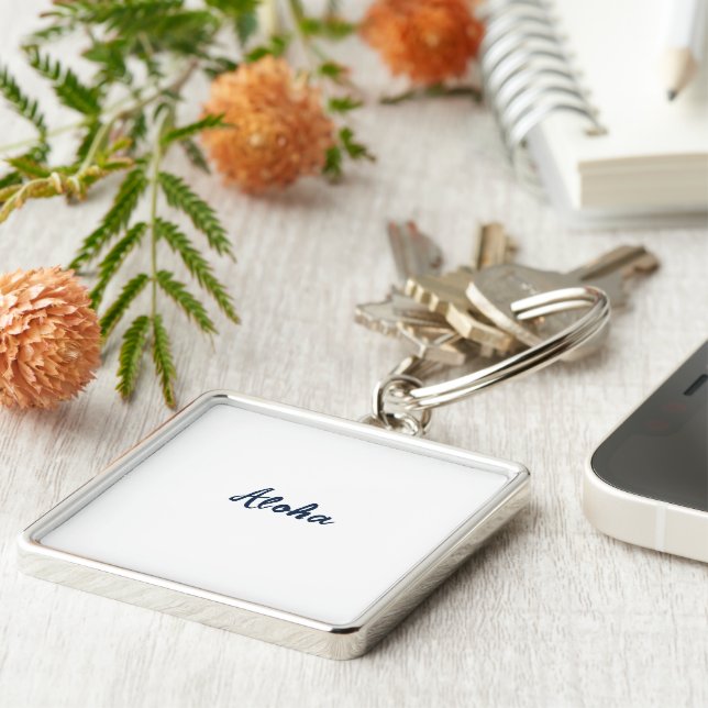 Anpassa eller anpassa fyrkantig silverfärgad nyckelring (Sidan)