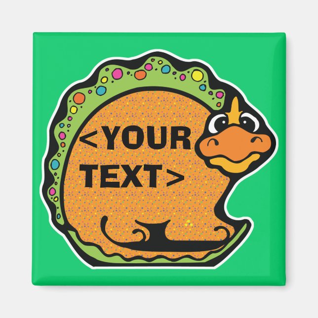 Anpassa en dinosaurie, <YOUR TEXT> Magnet (Framsidan)