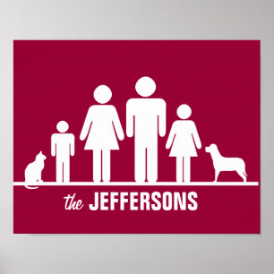 Anpassa en familj med fyra Poster