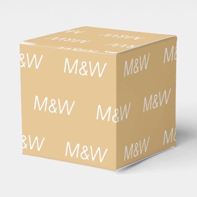 Anpassa en kamellgåva med inledande vit monogram presentaskar (Framsidan Sidan)