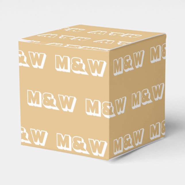 Anpassa en kamellgåva med inledande vit monogram presentaskar (Framsidan Sidan)
