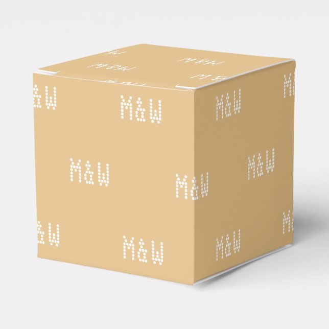 Anpassa en kamellgåva med inledande vit monogram presentaskar (Framsidan Sidan)
