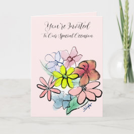 Anpassa en ljus- och Söt-blomma grafik Inbjudan