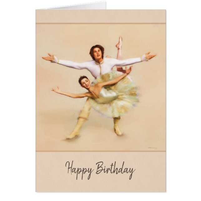 Anpassa en vacker Ballet Pas de Deux Art Hälsningskort (Framsidan)