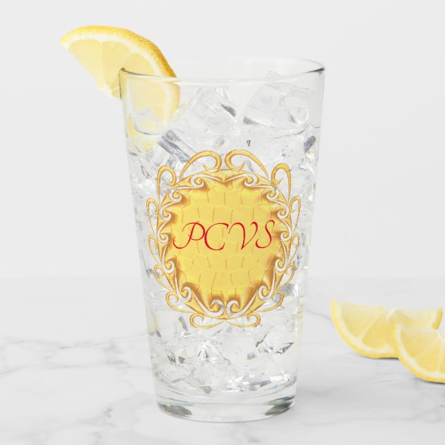 Anpassa en vacker medallion-glasumlare glaskopp (Framsida Ice)