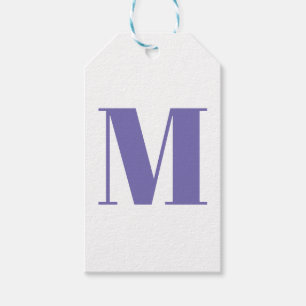 Anpassa engramsfärgsvit periwinkle presentetikett