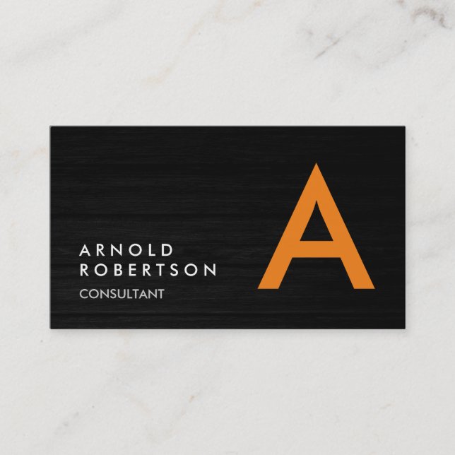 Anpassa Enkel Monogram Affärskort Visitkort (Framsida)