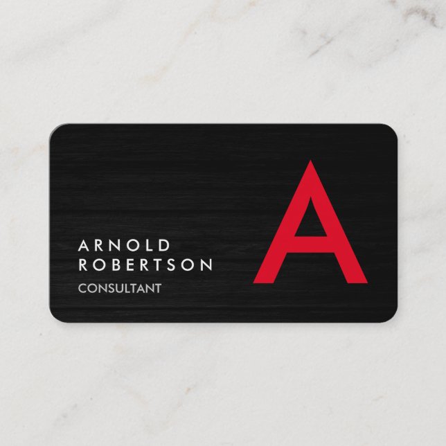 Anpassa enkelt enkelt monogram-Affärskort Visitkort (Framsida)