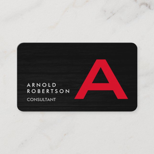 Anpassa enkelt enkelt monogram-Affärskort Visitkort (Framsida)