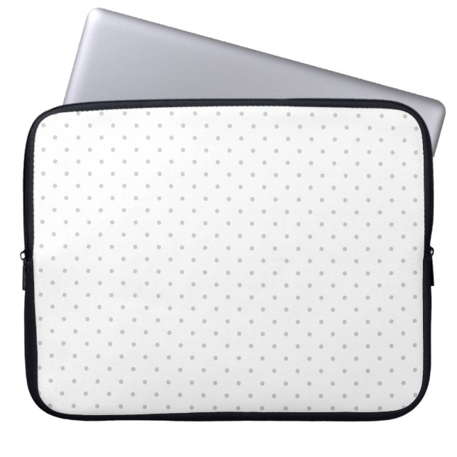 Anpassa enkelt Färg från Grått Mini Polka dots Laptop Sleeve (Framsidan)