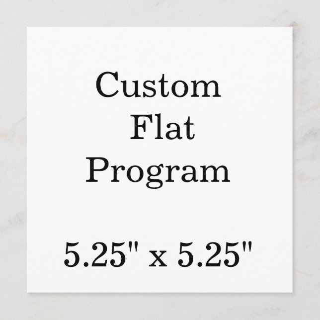 anpassa enkla anpassade 5,25" x 5,25' Squared Flat Program (Framsida)