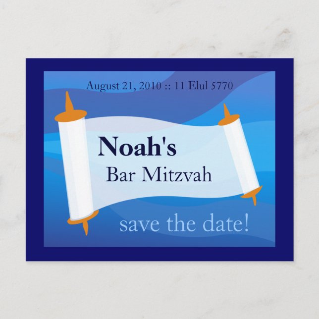 Anpassa ett vykort för Pub Mitzvah (Framsida)