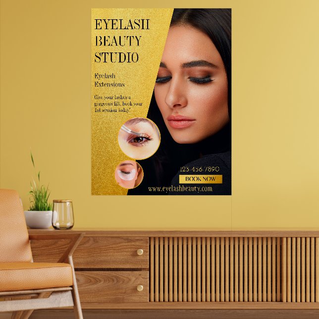 Anpassa Eyelash Extensions Studio stor Storlek Poster (Vardagsrum 2)