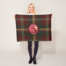 Anpassa Familj Hund Husdjur Lönnblad Tartan Hund Fleecefilt