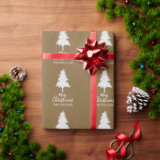 Anpassa Family Namn Kraft Brown julgåva Presentpapper