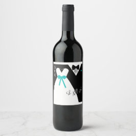 Anpassa Färg Bröllop Vinflaska Etikett