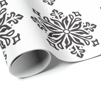 ANPASSA FÄRG: Vintage snöflinga siluett Presentpapper