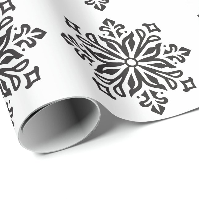 ANPASSA FÄRG: Vintage snöflinga siluett Presentpapper (Rullad Hörn)