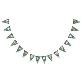 Anpassa färgfull Safari-temat Förställning på föde Vimplar