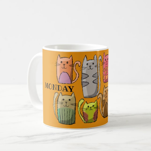 Anpassa färgfulla katter kaffemugg (Framsida vänster)