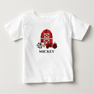 Anpassa Farm Barn och Red Tractor Cute T Shirt