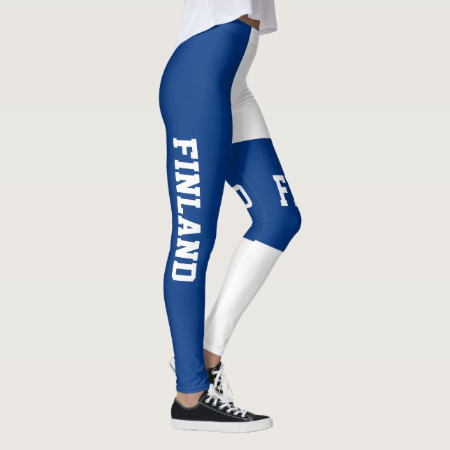 Anpassa Finlands nationella Flagga Leggings (Höger)